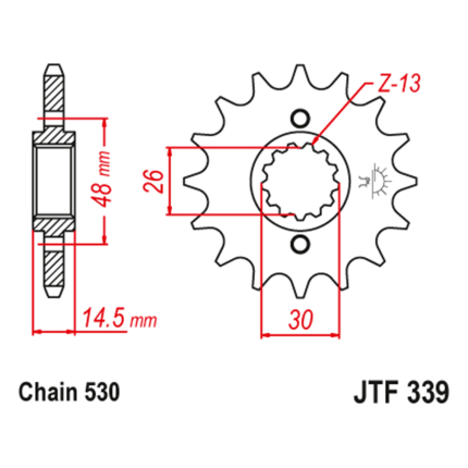 Lančanik prednji JT JTF339-17RB (530)17 zuba