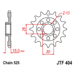 Lančanik prednji JT  JTF404-16-50-29045 (525)16 zuba