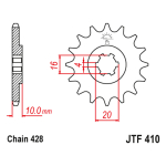 Lančanik prednji JT  JTF410-14-50-15025 (428)14 zuba