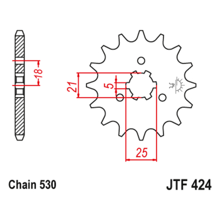 Lančanik prednji JT  JTF424-16 (530)16 zuba