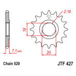 Lančanik prednji JT  JTF427-12SC (520)12 zuba