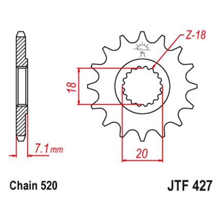 Lančanik prednji JT  JTF427-12SC (520)12 zuba