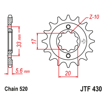 Lančanik prednji JT  JTF430-13 (520)13 zuba