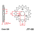Lančanik prednji JT JTF438-15-50-32031 (520) 15 zuba