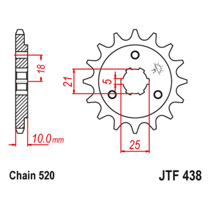 Lančanik prednji JT JTF438-15-50-32031 (520) 15 zuba