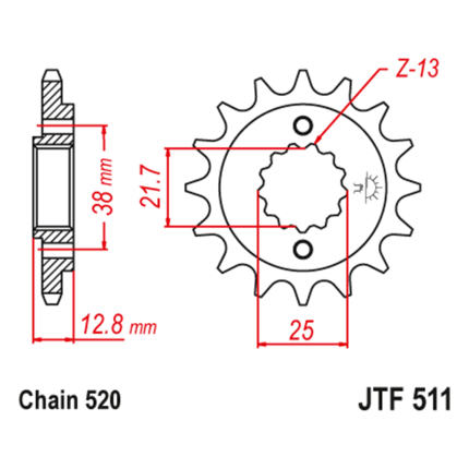 Lančanik prednji JT JTF511-15-50-32038 (520)15 zuba