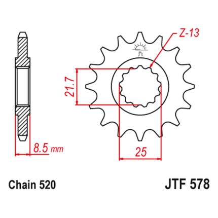 Lančanik prednji JT JTF578-16 (520)16 zuba