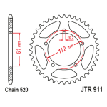 Lančanik zadnji JT JTR911-46 (520) 46 zuba Zontes G1 125cc