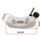 Rezervoar goriva Kineski trimeri. Villager BC 900 (dimenzije 210×90 mm) THORP