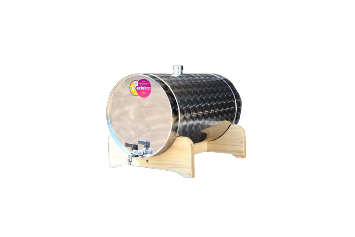 037695 Inox bačva 35 l- horizontalna (za rakiju)- sa slavinom