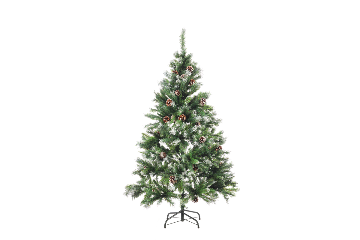 086861 Novogodišnja jelka, PVC, sa mrazom i šišarkama, 180 cm, 804 grana