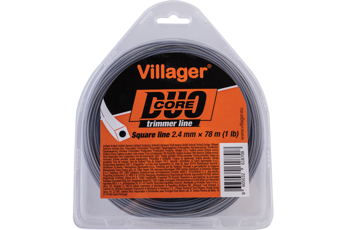 068399 Silk za trimer 3.0mm X 260m (5LB) – Duo core – Četvrtasta nit Villager