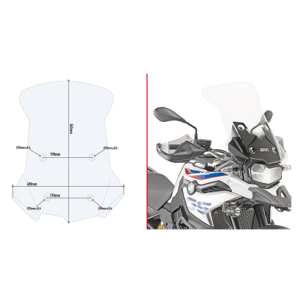 Vizir providni povišeni GIVI BMW F 750 / 800 GS (18-23) D5127ST