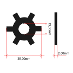 Podloška ventilatora varijatora zvezdasta Minarelli 50cc fi 13mm RMS