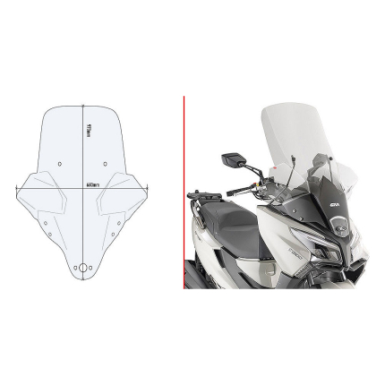 Vizir providni povišeni GIVI KYMCO X-Town 125-300 City (20-25) 6115DT