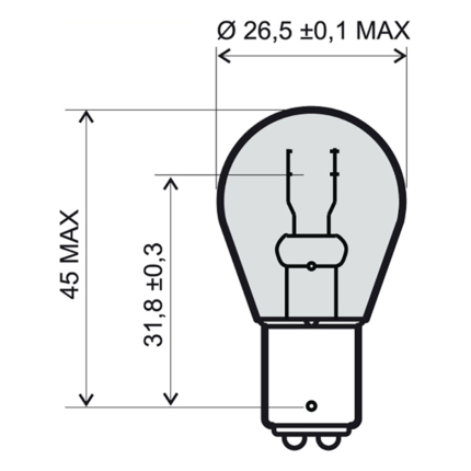 Sijalica crvena 12V 21/5W BAY15D RMS