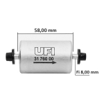 Filter goriva univerzalni za skutere i motocikle UFI 3176000
