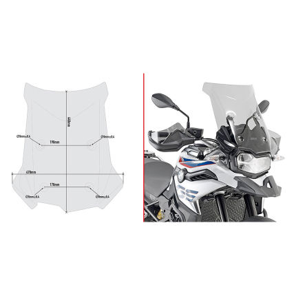 Vizir zatamnjeni  GIVI BMW F 750 / 800 GS (18-23) D5127S