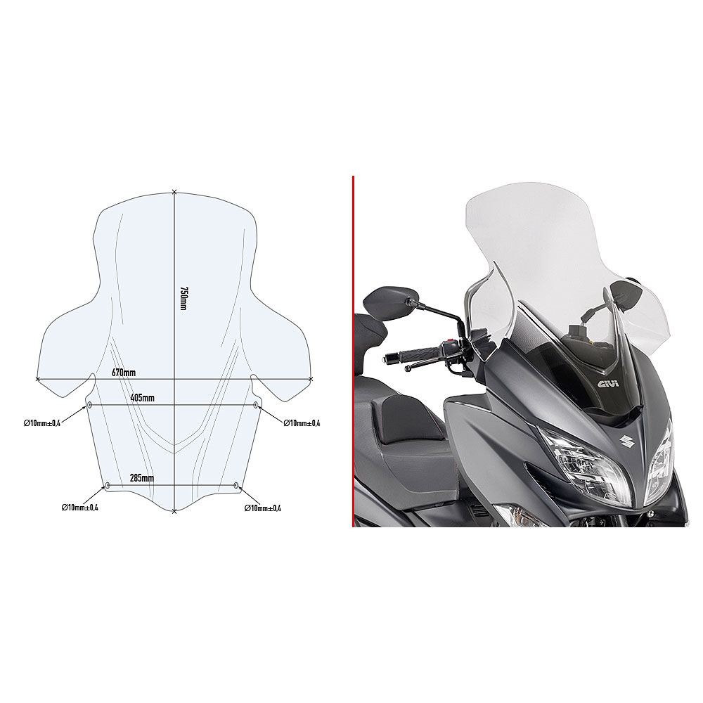 7c30a627-f85f-4170-9b3a-0e06477e3d59 Vizir providni GIVI Suzuki Burgman 400 (17-26) D3115ST