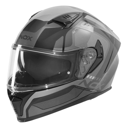 Kaciga NOX Full Face sa naočarima N402 MENTOR srebrno crno sjajna