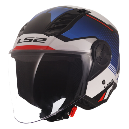 Kaciga LS2 Jet OF616 AIRFLOW II SOLAR belo plavo crvena